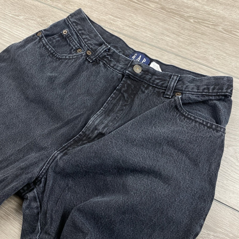 Gap Womens Vintage Cotton Denim Jeans Faded Slim Ankle Black Size 12